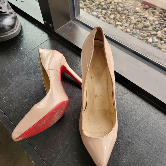 Christian Louboutin Lady Peep  Platform Nude  Pump Shoe Size 39 US 8.5 - Picture 5 of 10